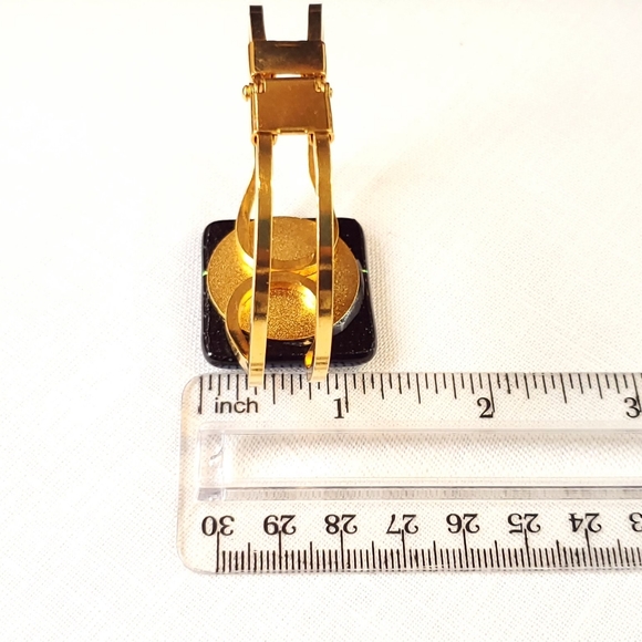 Pretty Dichroic Glass Hinge Bracelet Artisan Made - Picture 3 of 10